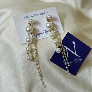 Stunning 2-in-1 Pearl Dangler Korean Earrings