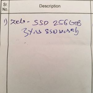 Zebronics 256gb Ssd In Warranty With Bill