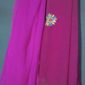 Combo Of Magenta And Purple Embroidery Dupatta