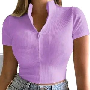 Lavender Zipper Top