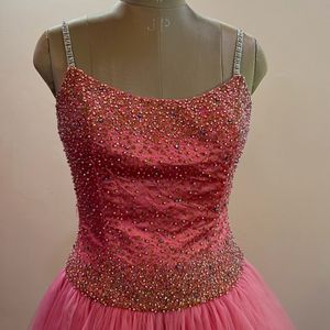 Pink Heavy Embellished Multinlayered Ball Gown