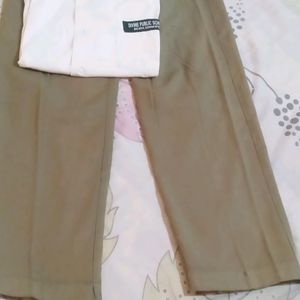 School Uniform White Shirt Nd Olive Pant