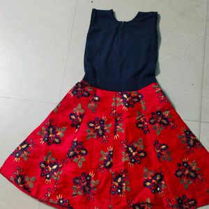 Beautiful Red Colour Girl Frock With Jacket