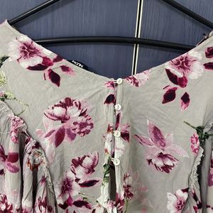 Cape Sleeved Floral Top From Westside