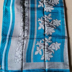 Elegant Aqua Blue Tissue Saree