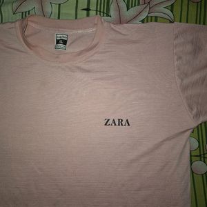 Zara Unisex Pink T-shirt