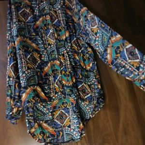 Blue Printed Coord For Womens