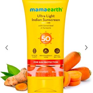 Mamaearth Ultra Light SPF50 Indian Sunscreen 80g