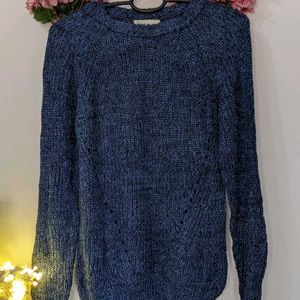 Navy Blue Korean Wollen Top