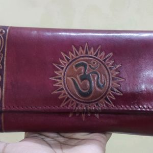 Om Print Wallet Red Color