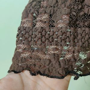 Coffee Brown Crochet Top