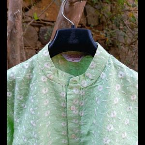 Jompers Embroidery Mit Green Kurta