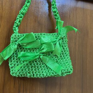 Green Crochet Handmade Bag