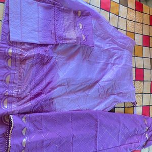 Purple Lehenga Set Unstiched Blouse