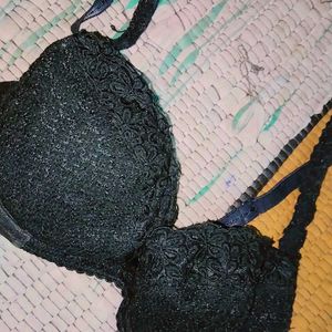 ❤️Sexy Pure Black Net Pushup Bra "Women S-34b