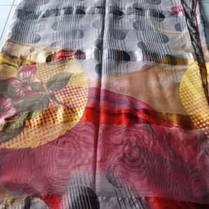 Printed Saree With Stiched Blouse