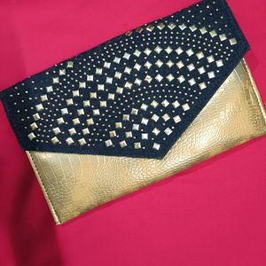 Blue Golden Clutch 💗