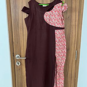 Brown Designer Kurta With Hanging Sleeves