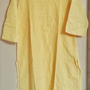 Yellow Kurta With Embroidery