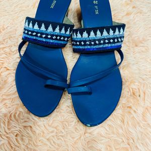 Blue Color Hand Work Max Sandal