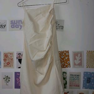 Off White Slip Dress With Layer Design