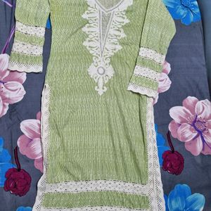 Pakistani Lace Cotton Long Kurti