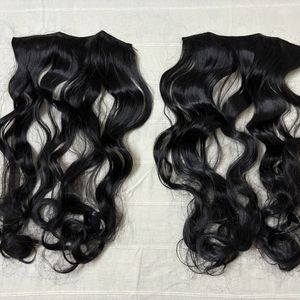 2 Black Curly Extension Hair Extensions