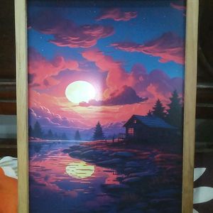 Night Lamp+Painting For Room Decoration