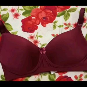 Maroon Lightly Padded Bra