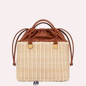 Valentino Garavani Beige VLogo Basket Handle Bag