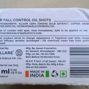 HAIR FALL CONTROL OIL SHOTS 12ml