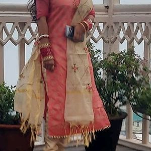 Pink Suit Set With Dupatta