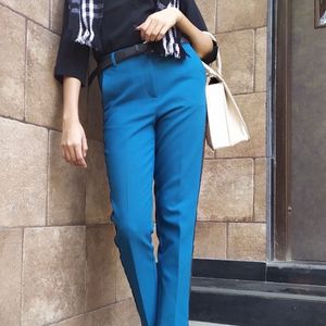 M&S Original Blue Formal Pants With Border