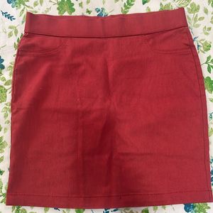 Marks And Spencer Red Fitted Formal Skirt