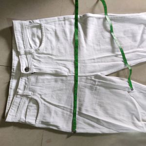 Women High-waist White Jeans