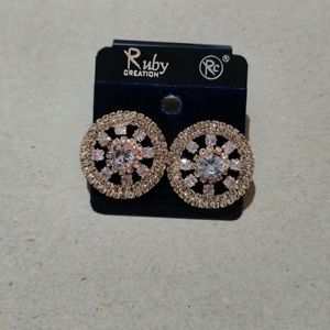 Ad Stone Rose Gold Earrings