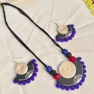 Handmade Fabric Necklace Set