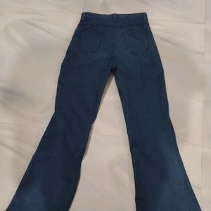 Blue High-waisted Bootcut Jeans For Women