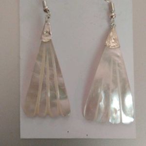 Beautiful White Earrings Of Original Shell