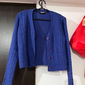 Dressbery Women Blue Cardigan Sweater