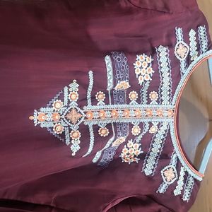 Chiffon Kurti ( Burgundy)