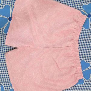 Pink Home Wear Shorts