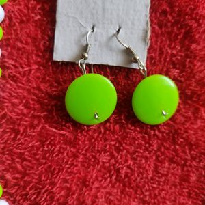 Green beaded Necklace And Earrings Set