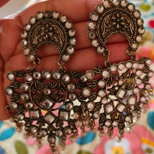 Black Metal Jhumka For Women