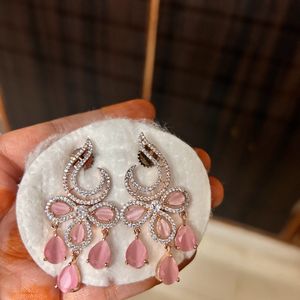 AD Earrings Baby Pink