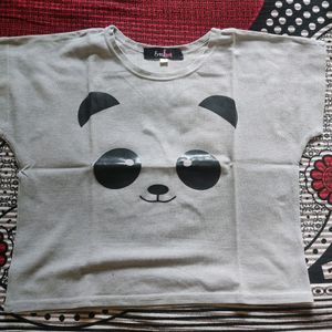 Cute Panda Crop Tshirt