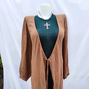 Brown Boho Full Length Shrug