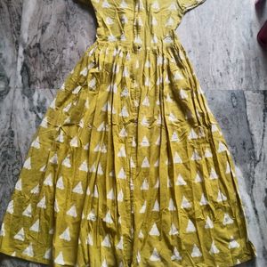 Mustard Kurta Anarkali Dress