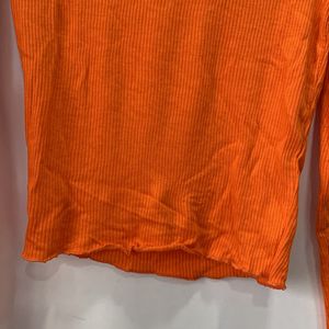 SSS Orange Full Sleeve Body Fit Top