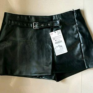 ZARA Faux Leather Skort (New with tags intact)